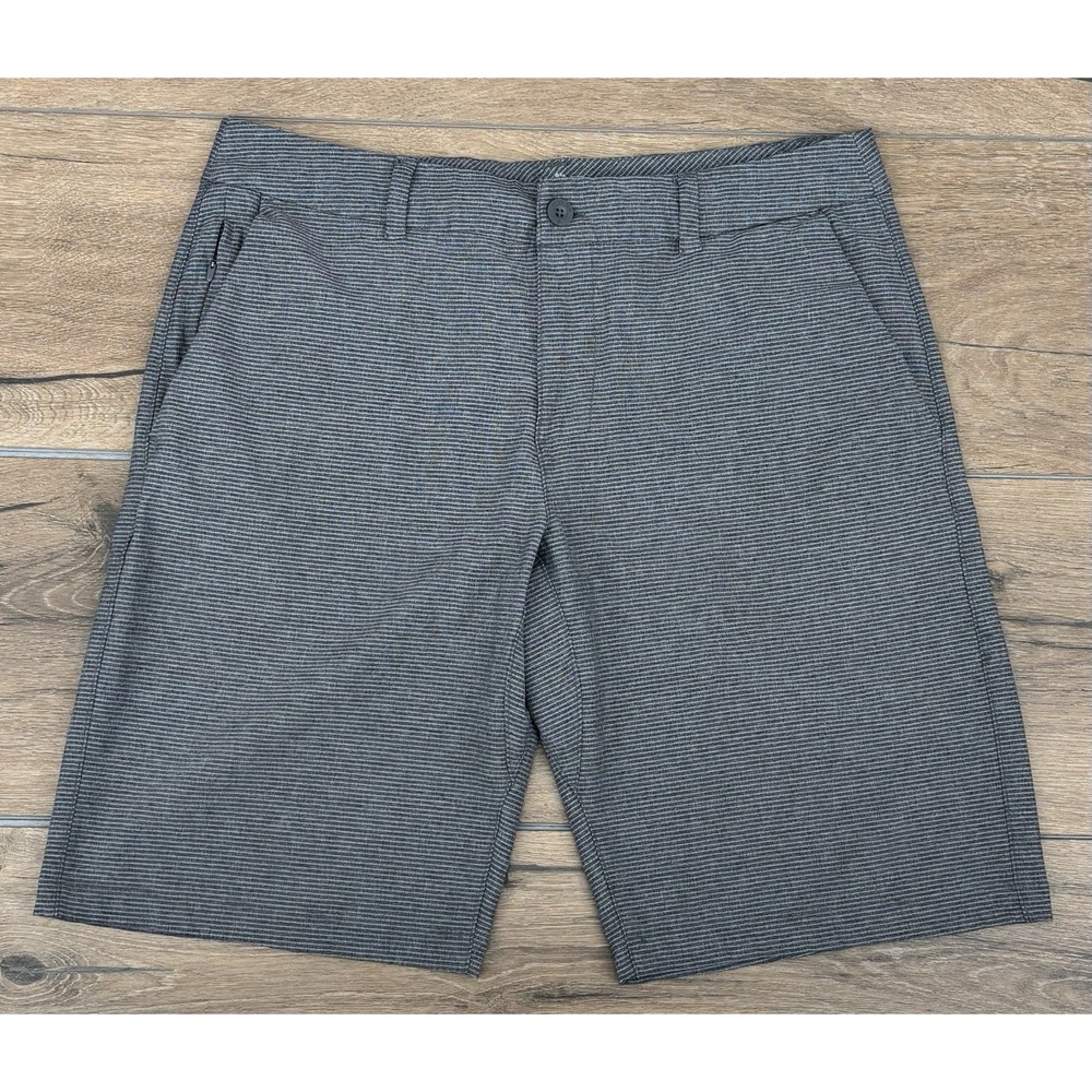 Hang Ten Hybrid Golf Shorts Men's Size 34 Gray Striped Stretch Performance